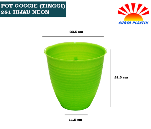 [4934] POT GOCCIE (TINGGI) 281 HIJAU NEON