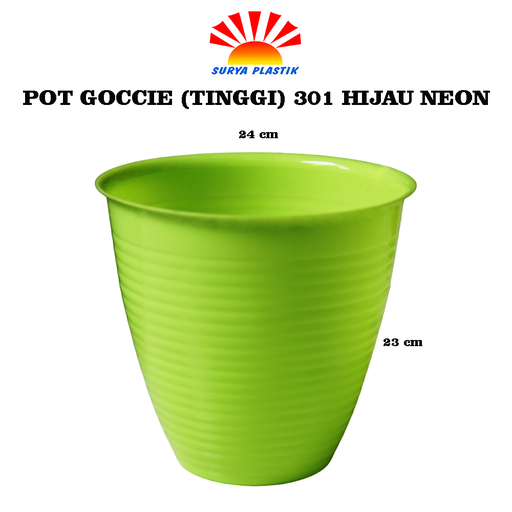 [4936] POT GOCCIE (TINGGI)301 HIJAU NEON