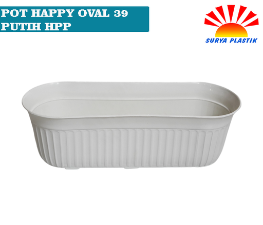 [4940] POT HAPPY OVAL 39 PUTIH HPP