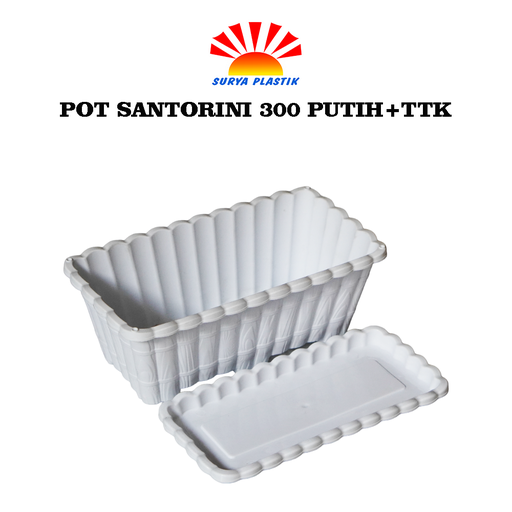 [4944] POT SANTORINI 300 PUTIH+TTK